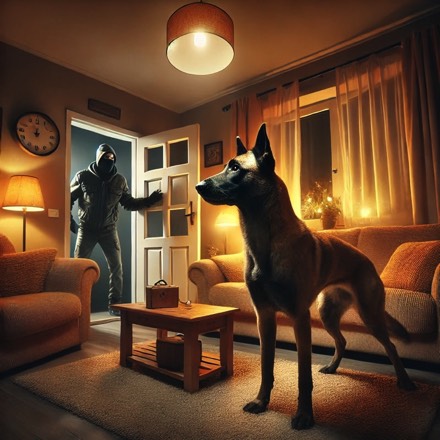 Malinois als Schutzhund und Alarmanlage Maliland, generativ