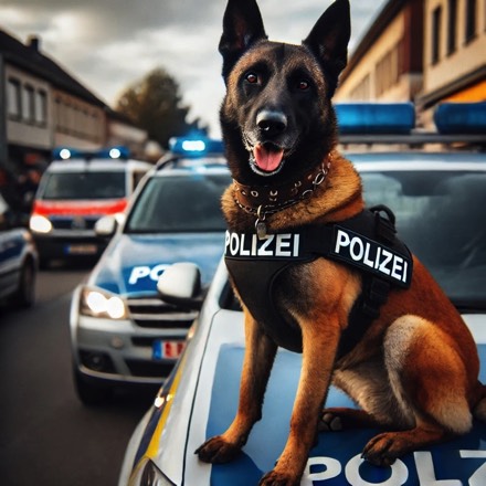Malinois als Diensthund K9 Maliland, generativ