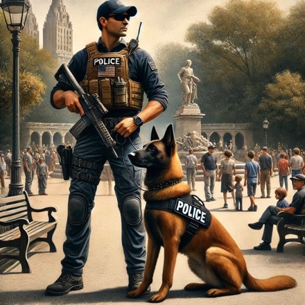 Malinois als Diensthund K9 Maliland, generativ