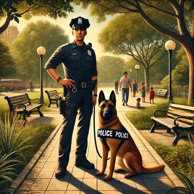Malinois als Polizeihund Maliland, generativ